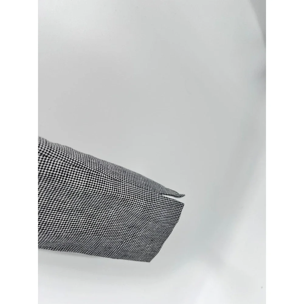 Talbots Vintage‎ Irish Linen Pants Size 10 Black White Houndstooth Straight Leg